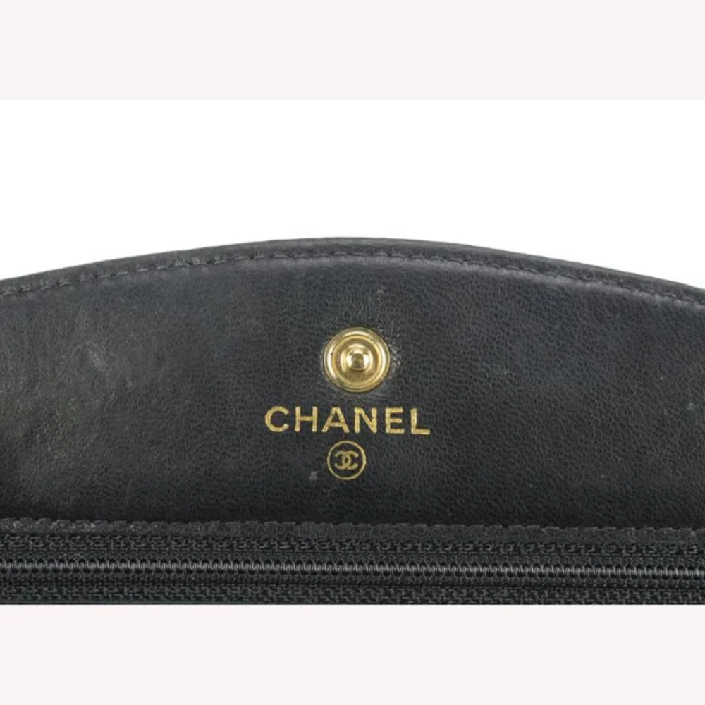 Chanel Black Caviar CC Logo Timeless Wallet on Chain WOC 61cz63s